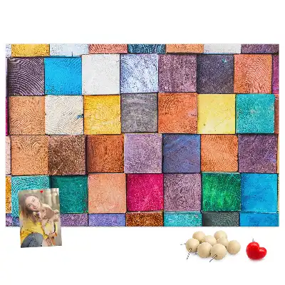 Tableau de liège Cubes en bois