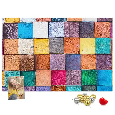 Tableau de liège Cubes en bois