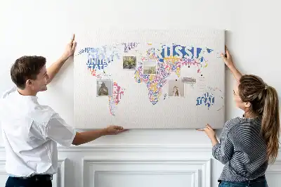 Tableau de liège Carte avec frontières des pays