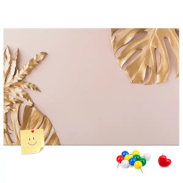 Tableau de liège Feuilles tropicales dorées