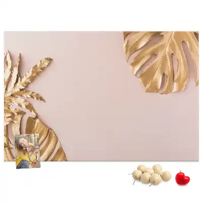 Tableau de liège Feuilles tropicales dorées