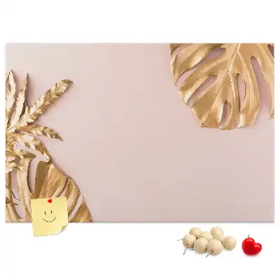 Tableau de liège Feuilles tropicales dorées
