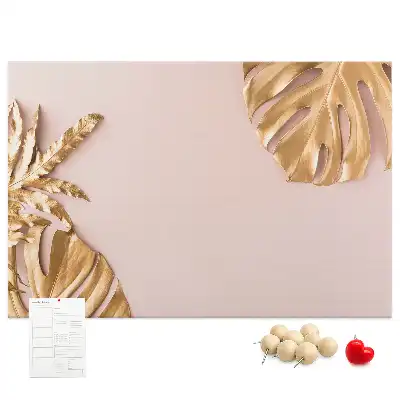 Tableau de liège Feuilles tropicales dorées