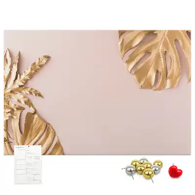 Tableau de liège Feuilles tropicales dorées