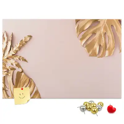 Tableau de liège Feuilles tropicales dorées