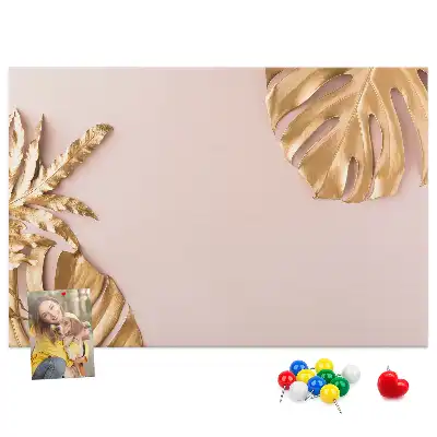 Tableau de liège Feuilles tropicales dorées