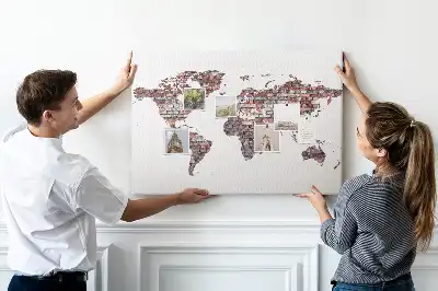 Tableau en liège déco Motif de briques du monde loft