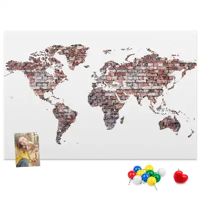 Tableau en liège déco Motif de briques du monde loft