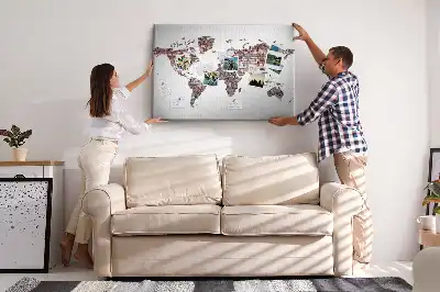 Tableau en liège déco Motif de briques du monde loft