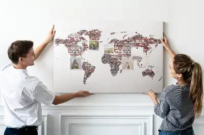 Tableau en liège déco Motif de briques du monde loft