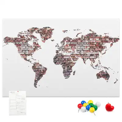 Tableau en liège déco Motif de briques du monde loft