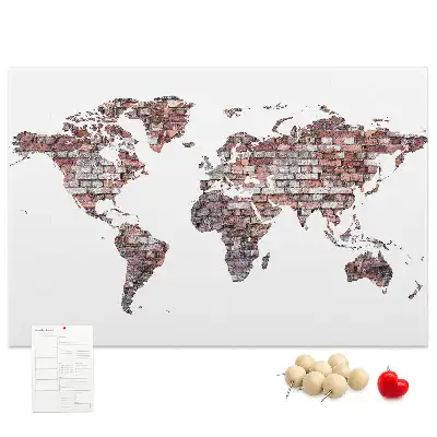 Tableau en liège déco Motif de briques du monde loft