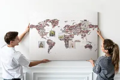 Tableau en liège déco Motif de briques du monde loft