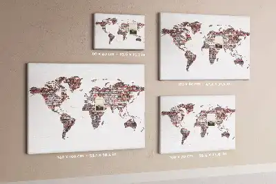 Tableau en liège déco Motif de briques du monde loft