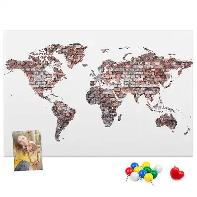 Tableau en liège déco Motif de briques du monde loft