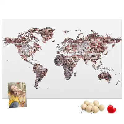 Tableau en liège déco Motif de briques du monde loft