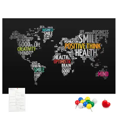 Tableau d’affichage en liège Carte du monde positive