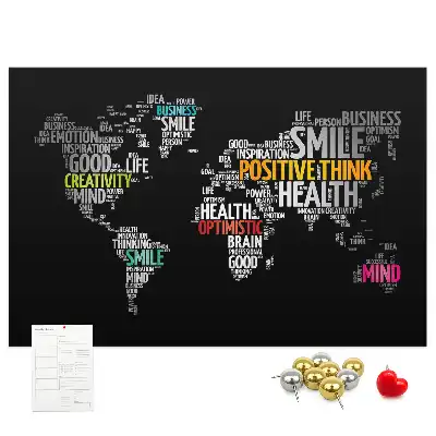 Tableau d’affichage en liège Carte du monde positive