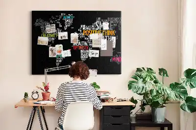 Tableau d’affichage en liège Carte du monde positive