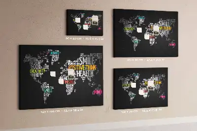 Tableau d’affichage en liège Carte du monde positive