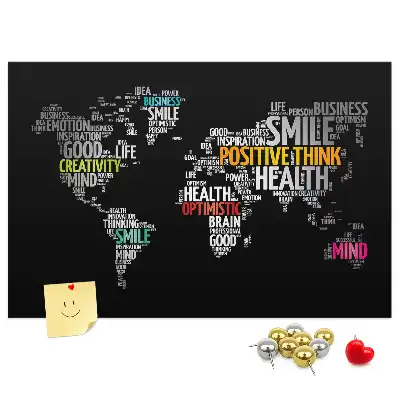Tableau d’affichage en liège Carte du monde positive