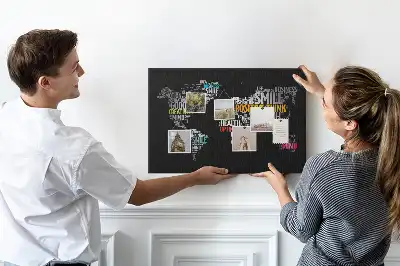 Tableau d’affichage en liège Carte du monde positive