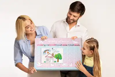 Tableau en liège déco Planificateur hebdomadaire licornes