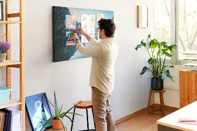 Tableau d’affichage en liège Bateaux sur le lac
