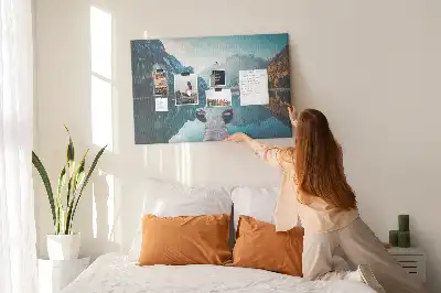 Tableau d’affichage en liège Bateaux sur le lac