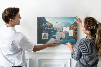 Tableau d’affichage en liège Bateaux sur le lac