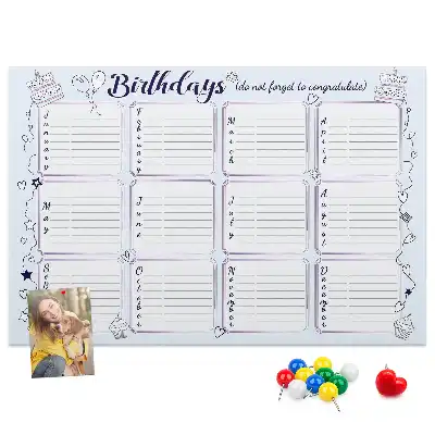 Tableau de liège Note d'anniversaire