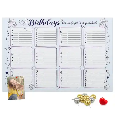 Tableau de liège Note d'anniversaire