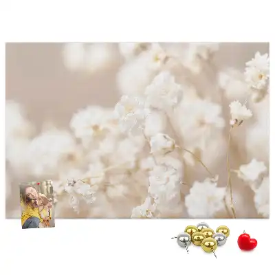 Tableau d’affichage en liège Petites fleurs blanches