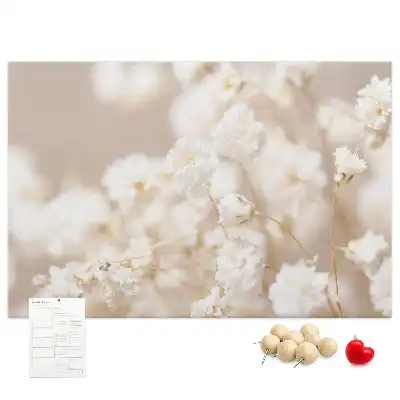 Tableau d’affichage en liège Petites fleurs blanches