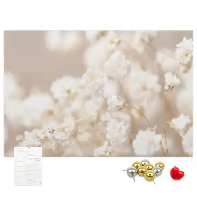 Tableau d’affichage en liège Petites fleurs blanches