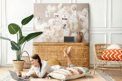 Tableau d’affichage en liège Petites fleurs blanches
