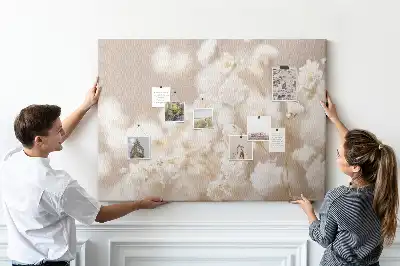 Tableau d’affichage en liège Petites fleurs blanches