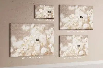 Tableau d’affichage en liège Petites fleurs blanches