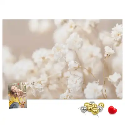 Tableau d’affichage en liège Petites fleurs blanches