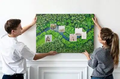 Tableau en liège déco Rivière dans la forêt