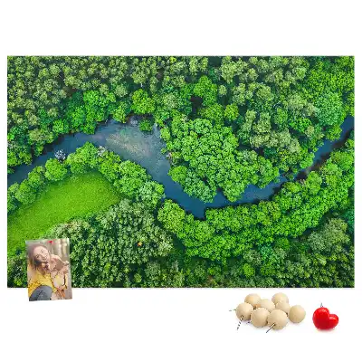Tableau en liège déco Rivière dans la forêt