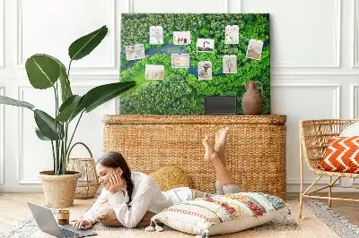 Tableau en liège déco Rivière dans la forêt