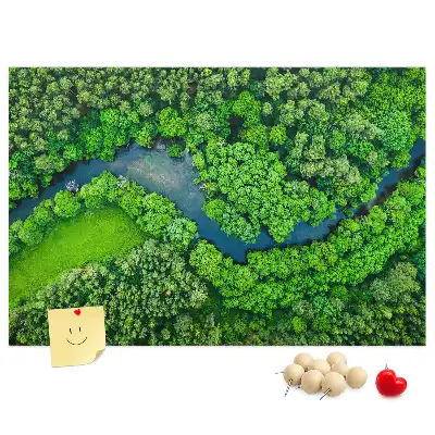 Tableau en liège déco Rivière dans la forêt
