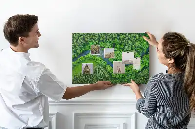 Tableau en liège déco Rivière dans la forêt