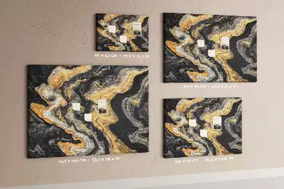 Tableau d’affichage en liège Structure rocheuse dorée