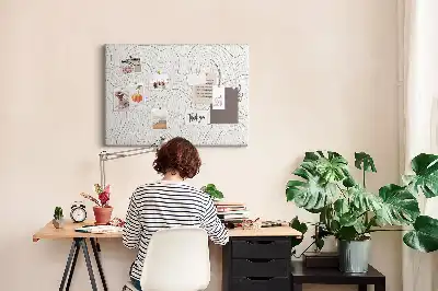 Tableau en liège décoratif avec motif taches d'encre artistiques