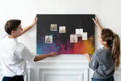 Tableau d’affichage en liège Explosion de couleurs