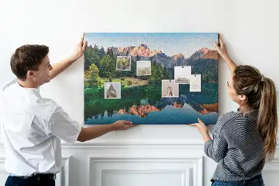 Tableau de liège Paysage de lac