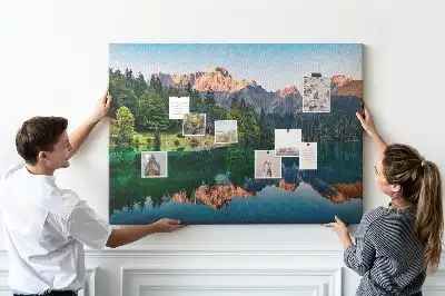 Tableau de liège Paysage de lac