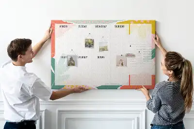 Tableau d’affichage en liège Planificateur de la semaine simple